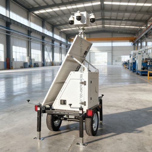 Latest company news about Panneaux solaires portables Caméra de vidéosurveillance Trailer pour surveillance d'entrepôt