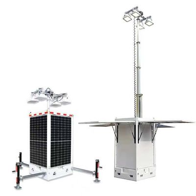 Une tour solaire avec 4*50W LED 4*300W panneaux solaires