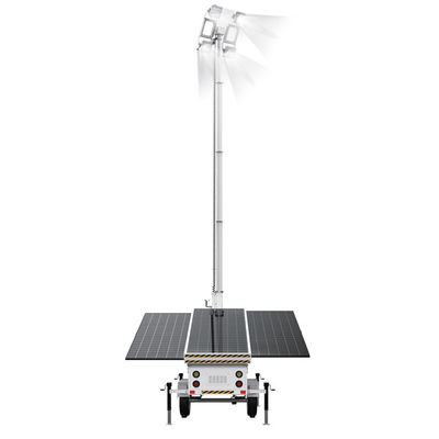 Tour solaire portable avec lampes à LED de 400W 3*460W Panneau solaire pour l'éclairage des mines