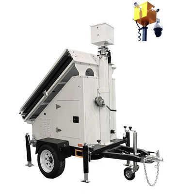 Site mobile Trailer de sécurité solaire Vidéo de surveillance avec caméras HD