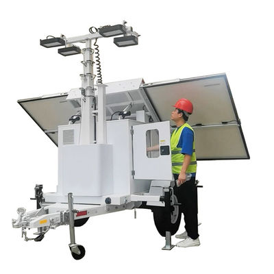 Tour solaire potable avec lampes LED 4*100W pour les zones sinistrées