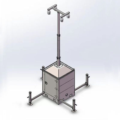 Cabinet mobile de surveillance du chantier de construction avec mât télescopique de 6 m