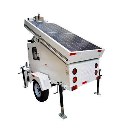 Tour de surveillance solaire mobile, remorque solaire pour travaux de construction