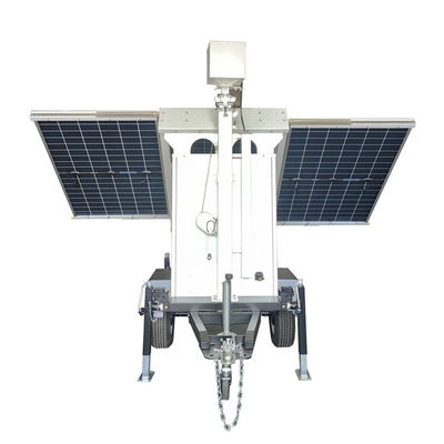 Surveillance mobile à énergie solaire, caméra de surveillance avec mât manuel de 6 m.