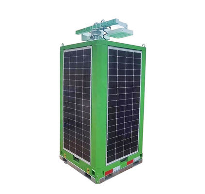 Éclairage solaire mobile à LED Tour de silicium monocristallin Cuboïde pour l'éclairage urbain