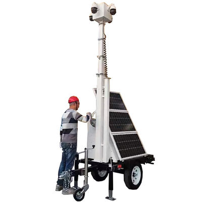 Couleur personnalisée Surveillance solaire de sécurité 3*100 watts Panneaux solaires Petite remorque Pour la surveillance du parc d'entreprise