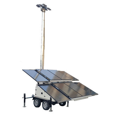Tour solaire mobile avec panneaux solaires 8*300W pour l'éclairage extérieur
