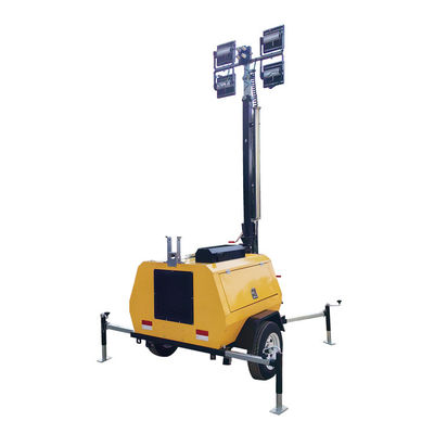 Tour phare diesel avec lampes LED 4*400W pour travaux de construction routière