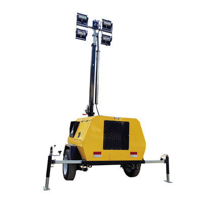 Tour d'éclairage diesel Tour lumineuse portable avec mât de 9 m Pour l'éclairage des activités de plein air