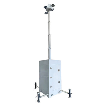 Facilité de déploiement de tours de surveillance CCTV mobiles compactes pour la surveillance des travaux de construction routière