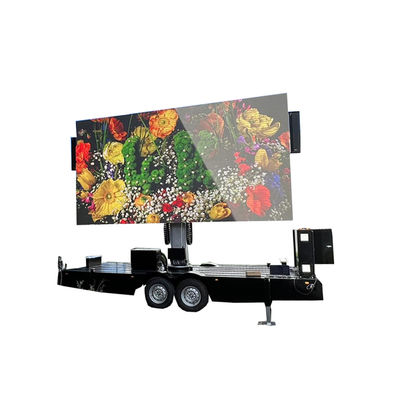 Écran LED à contraste élevé Trailer hydraulique à mât pour publicité extérieure