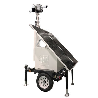Trailer de caméra de sécurité Trailer solaire Cctv avec panneaux solaires 2*300W pour les chantiers de construction