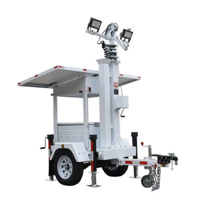 Tour solaire mobile avec lampes LED 4*50W pour l'éclairage des chantiers de construction