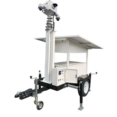 Surveillance à distance Portable Surveillance solaire 4G 5G Caméra de remorque pour la surveillance de la construction routière