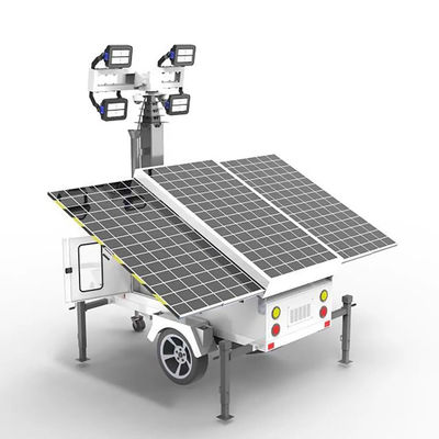 Tour d'éclairage solaire portable avec des lumières LED de 4*100W pour l'éclairage de chantier