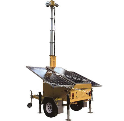 Caméra haute définition montée sur une remorque à énergie solaire pour la surveillance temporaire des activités