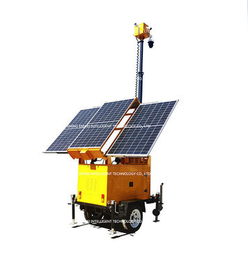 Caméra solaire mobile Cctv remorque montée Téléscopic Mast Portable Caméra solaire portable pour la surveillance de l'activité publique