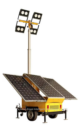 Trailer d'éclairage solaire à LED monté sur un mât télescopique de 7 mètres pour l'éclairage minier