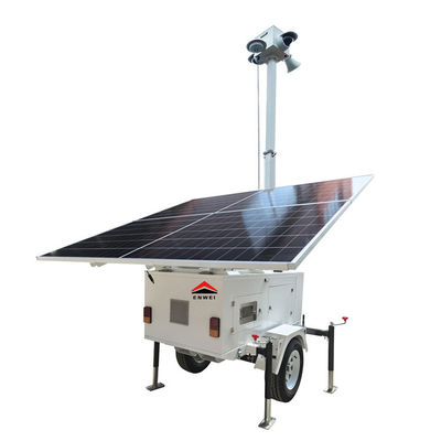 Remorque de caméra de sécurité à surveillance solaire Tour d'éclairage solaire pour l'éclairage nocturne extérieur