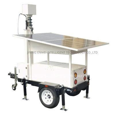 Trailer de caméra mobile Trailer solaire de surveillance CCTV avec panneaux solaires 2*590W et personnaliser la lumière