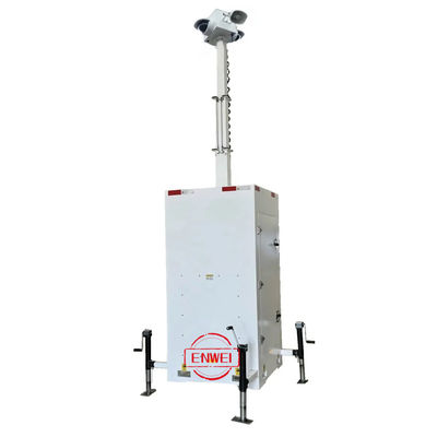 Tour de surveillance mobile cube avec caméra de vidéosurveillance pour les travaux sur site à distance