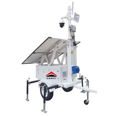 Remorque de surveillance solaire avec lumière stroboscopique pour la surveillance des chantiers de construction