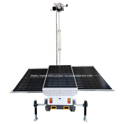 Remorque de surveillance mobile avec panneaux solaires 3*400W pour la sécurité CCTV des installations publiques