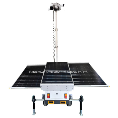 Nouvelle conception de remorque de surveillance solaire avec caméra 4K pour les zones reculées sans électricité