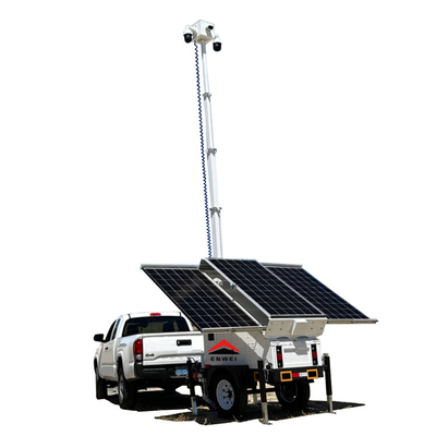 Remorque de sécurité solaire avec mât électrique de 7 m pour chantier de construction