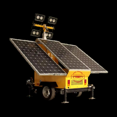 All-in-one trailers à énergie solaire avec système d'alarme de tour d'éclairage CCTV pour les travaux routiers