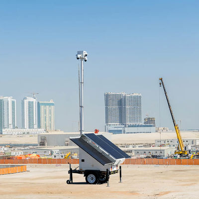 Trailer de surveillance solaire avec panneaux solaires 3*400W pour la surveillance du site