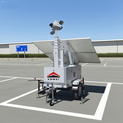 Déploiement flexible des positions de l'énergie solaire CCTV Trailer pour la surveillance du parking