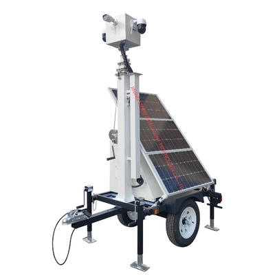Remorque de surveillance solaire miniature portable avec caméras de vidéosurveillance pour la sécurité extérieure