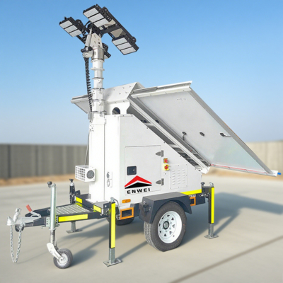 Trailer d'éclairage à projecteur solaire multifonctionnel et de sécurité pour l'éclairage des zones éloignées