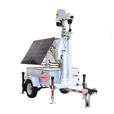 Trailer de sécurité mobile avec panneaux solaires 2*540W Système de surveillance hors réseau pour les parkings extérieurs