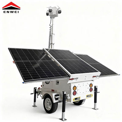 Mobile Security Camera Trailer Mobile CCTV Trailer For Building Works Security