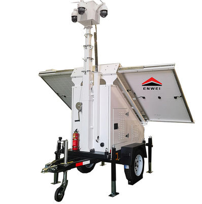 Rapid Deployment Solar Security Trailer 6 Meters Manual Mast For Remote Area Monitoring