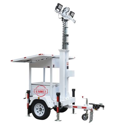 Sécurité de déploiement rapide Remorque à énergie solaire avec panneaux solaires 2*435W pour chantiers de construction Propriétés commerciales