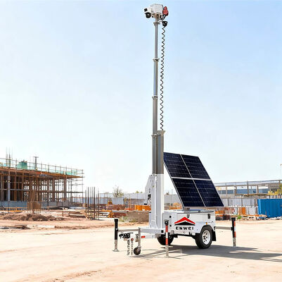 Remorque de vidéosurveillance de remorque de sécurité solaire pour la surveillance extérieure de zone sans fil