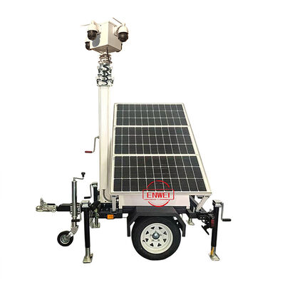 Remorque de surveillance solaire flexible avec couverture caméra 360° et éclairage de nuit pour chantiers miniers