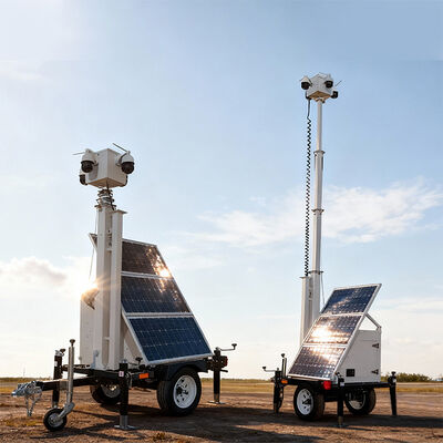 Système hors réseau de remorque à énergie solaire mobile avec batterie de 120AH pour chantier de construction