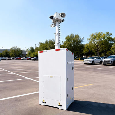 Tour de surveillance mobile avec boîtier antipoussière pour chantier de construction