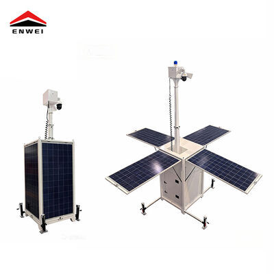 Tour de surveillance mobile de déploiement rapide Tour de surveillance solaire avec quatre panneaux solaires de 350 W pour la surveillance des chantiers de construction