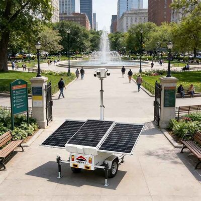 Grands panneaux solaires caméras de sécurité Cctv remorques caméras solaires portables remorques pour la surveillance routière