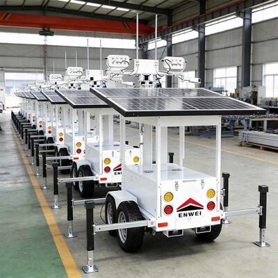 Remorques de sécurité solaires mobiles pour panneaux solaires, caméras, pour la surveillance des champs pétrolifères