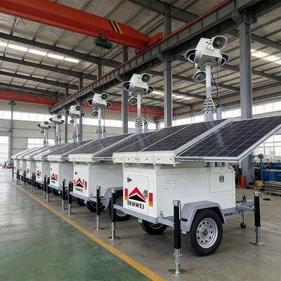 Remorques de vidéosurveillance à énergie solaire, remorque de sécurité mobile à fonctionnement automatique pour la surveillance en usine