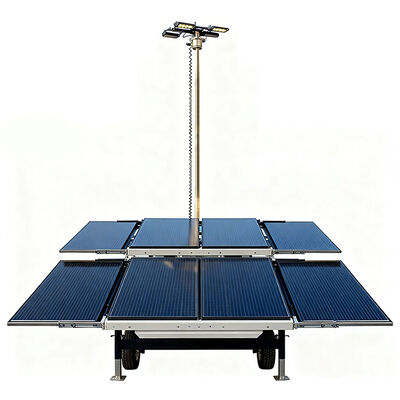 Tour solaire industrielle avec 6*120W LED 7m mât hydraulique pour 32H éclairage