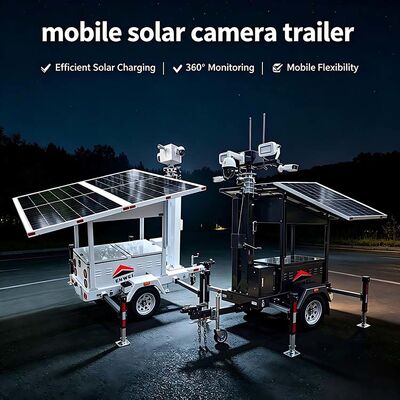 Appareil photo solaire 2*435W Panneaux 6M Mast Mobile Appareil vidéo de surveillance extérieure