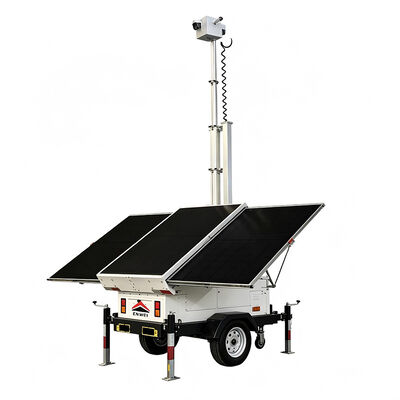 Panneaux solaires Caméra de surveillance de la télévision mobile Trailer avec système de surveillance à distance 4G pour le parking